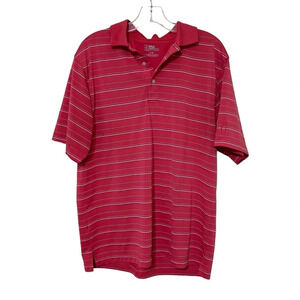 PGA Tour Mens Coral Button Up Collar Golf Shirt Size Large